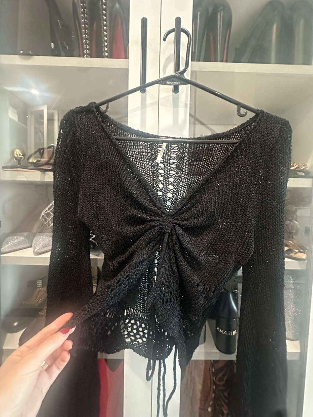 Free people XS fairycore Knit Crop Top crochet festival Coachella grunge Revolve